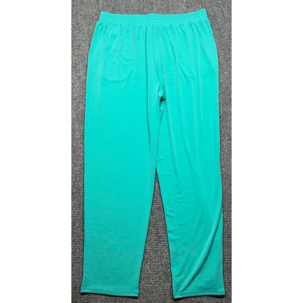 IMAN Ankle Pants Womens L Green Elastic Waist Pull On Slacks Casual Stretch - Picture 6 of 14